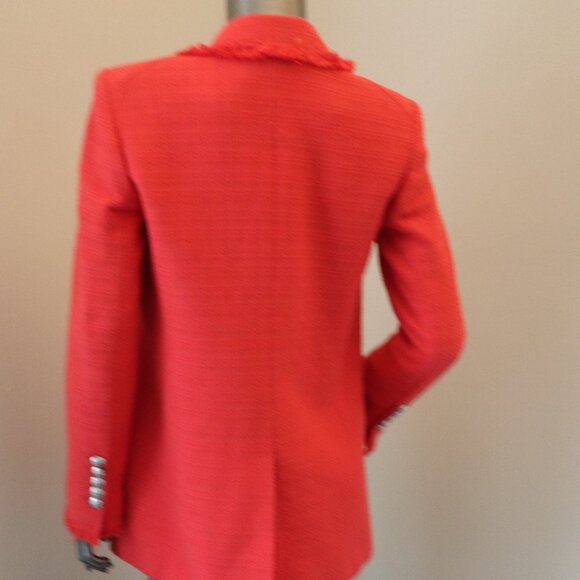 Veronica Beard Nayeli Blazer Dickey Fringe Jacket Watermelon Red Size 2 New $598 - Picture 4 of 9